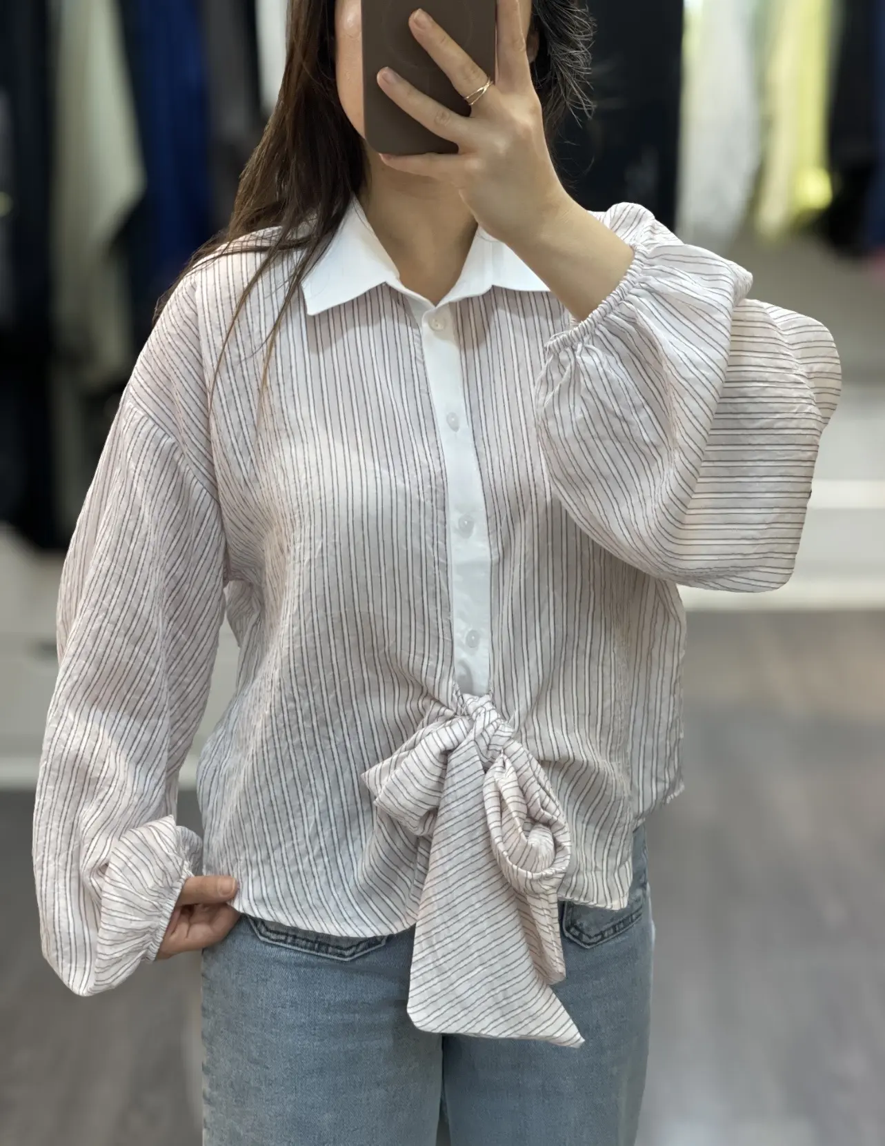 شومیز کلاسیک جلو گره ای ملانین